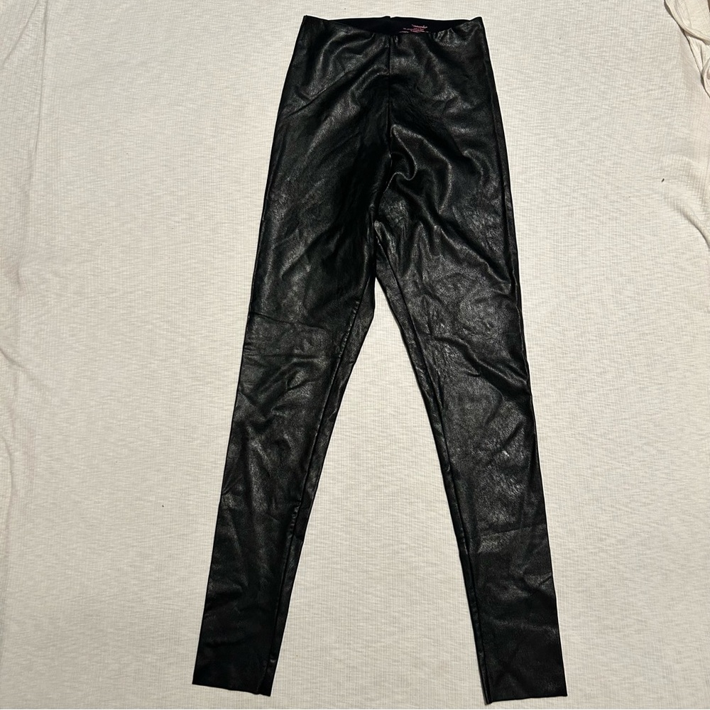Commando Black High Waisted Perfect Control Faux Leather Leggings Pants Medium
